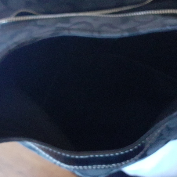 Vintage Coach Signature Monogram Soho Lynn Black Canvas Leather Shoulder Bag - Picture 5 of 7
